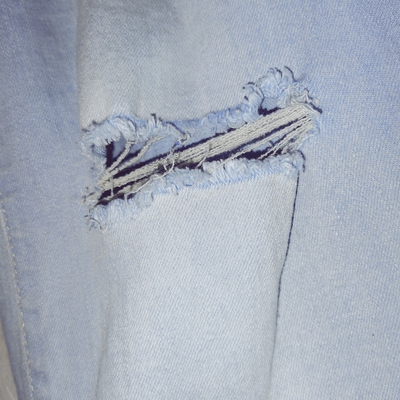 YMI distressed light wash flare jeans with fringe hem size 7 - Picture 4 of 5